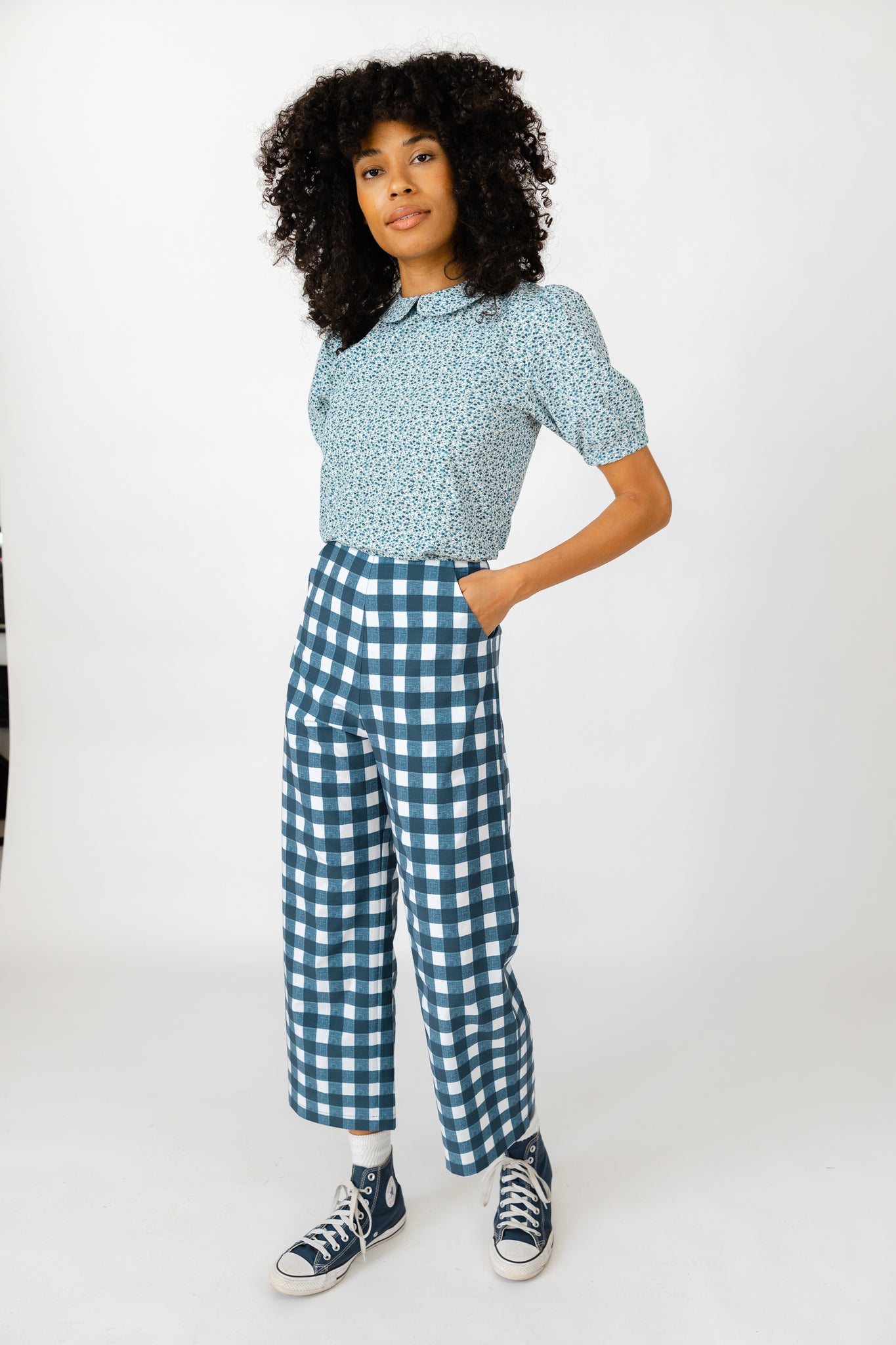 Kitty Trousers Navy Gingham